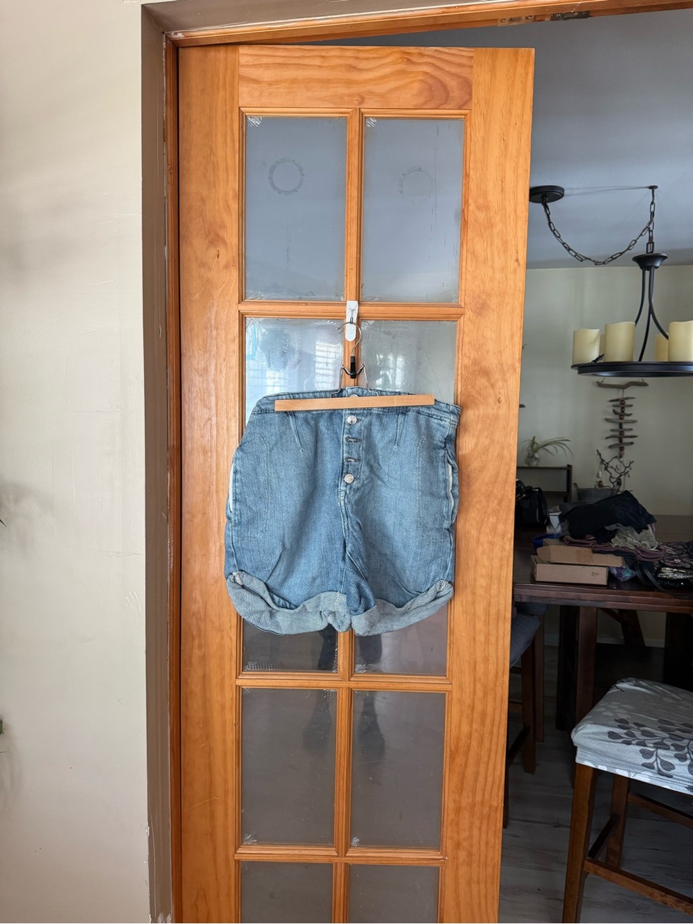 We The Free Light Blue Rolled-Hem Denim Shorts